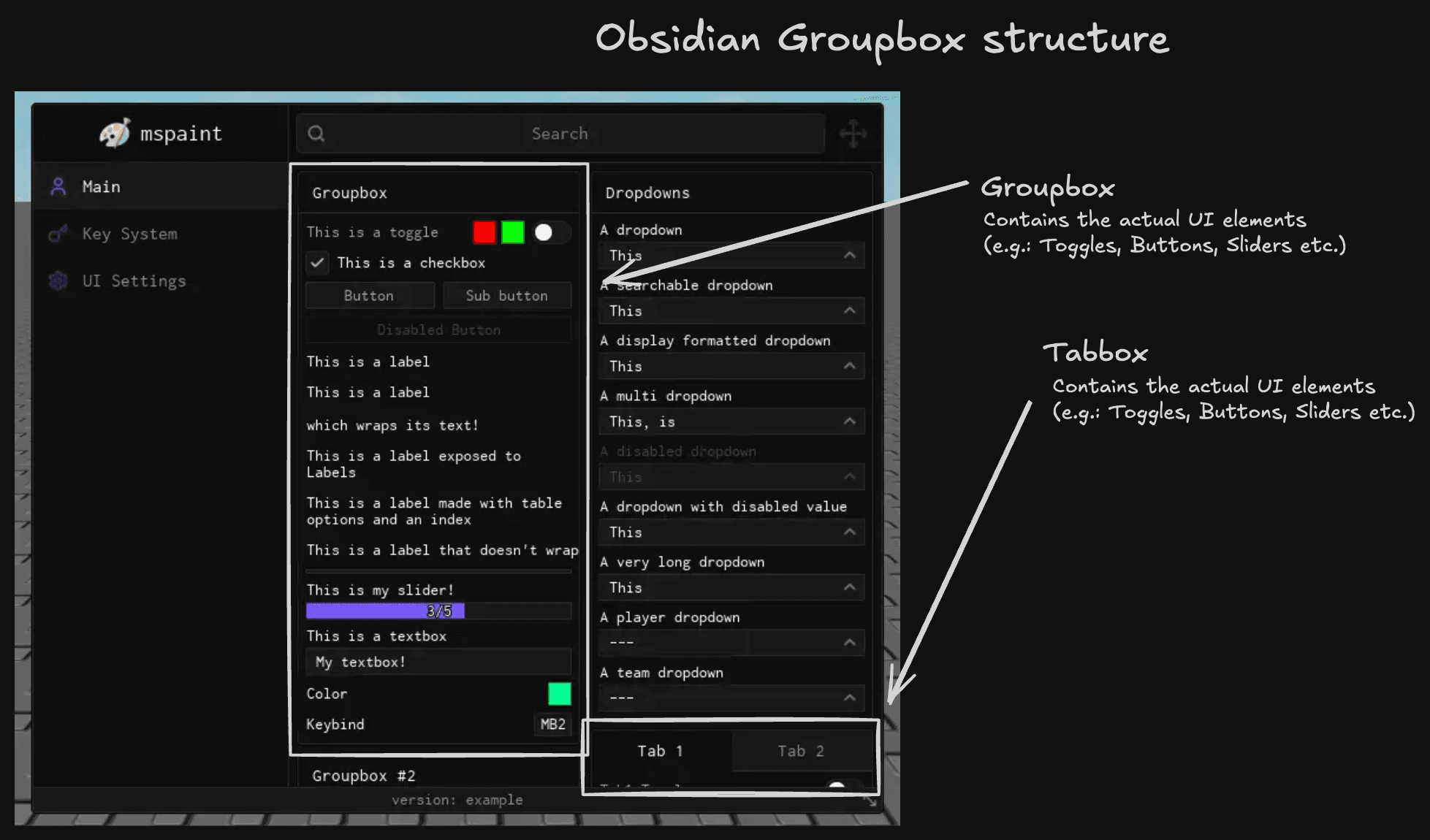 groupbox elements